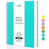 RETTACY B5 Notizblock, Notizbuch, Spiralgebundene Notizbücher, 300 Blatt/150 Seiten Zum Schreiben, 100 G/m² College-liniertes Papier, PVC-Hardcover, 19 x 25 cm – Türkis