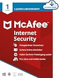 McAfee Internet Security 2024 | 1 Gerät | Virenschutz- und Internet-Sicherheitssoftware | Windows/Mac/Android/iOS | 1-Jahres-Abonnement | Download-Code