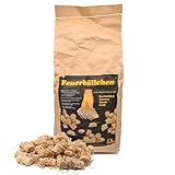 Feuerbällchen - das Original - zum Anzünden von Kachelofen, Kamin, Herd, Grill, Lagerfeuer - aus reinen Naturprodukten - unempfindlich gegen Nässe - Made in Germany - 2,5 kg Tüte (ca. 200 Stück)