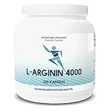 EXVital L-Arginin 4000 hochdosiert, 320 Kapseln in deutscher Premiumqualität, 2-3 Monatskur, semi-essentielle Aminosäuren 1er Pack (1x 403g)