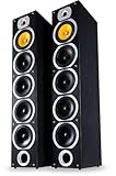 Bennett & Ross Exosphere 4-Wege HiFi Standlautsprecher Paar (200W RMS, 6,5' Subwoofer, 6,5' Tieftöner, 3X 6,5' Mitteltöner, 1' Hochtöner, Bassreflex-Konstruktion, Maserung in Holzoptik) schwarz