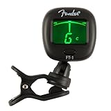 Fender FT-1 Pro Clip-Tuner, Für E-Gitarren, Akustikgitarren & Bässe, Schwarz