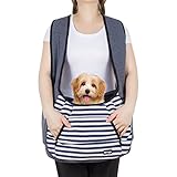 NATUYA Tragetasche für Hunde, Welpen, verstellbare Tragetasche, Reisetasche, Bodenpolster, Haustier-Tragetasche für kleine Hunde, Katzen, Welpen, Reisen, Wandern, Camping (Grau)