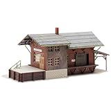 FALLER Güterbahnhof Modellbausatz mit 98 Einzelteilen 209 x 82 x 90 mm I Modelleisenbahn Zubehör H0 Gebäude I Modelleisenbahn H0 Lagerschuppen