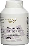 vitaworld Boswellia Weihrauch Extrakt 500mg, Original Boswellin® Extrakt, 350 mg Boswellinsäure pro Kapsel, Mit den B-Vitaminen B1, B2 und B6, Vegan, 120 Kapseln