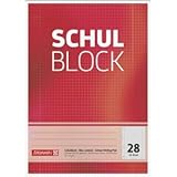 Brunnen 10 x Schulblock A4 kariert Lineatur 28 mit Rand 4-fach gelocht 50 Blatt