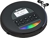 KLIM Nomad - Tragbarer CD-Player Discman mit langlebigem Akku - Inklusive Kopfhörer - Kompatibel mit CD-R, CD-RW, MP3 - Mit TF-Reader, Radio FM, Bluetooth - Ideal für Autos - NEU 2024