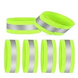 Nasharia 6 Stück Reflektorband, Reflektierendes Armband Reflektor Sicherheit Reflexband Outdoor Joggen Radfahren Fahrrad Laufen Reiten Kinder Klettverschluss Elastisch Leuchtband