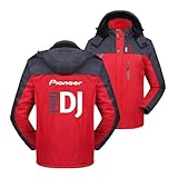 ACKNVHRO Herren-Eislauf-Skijacke Für P.R.O-D.J Bequemer Parka Mit Reißverschluss Herbst-Winter-Skianzug Grafische Windjacke Abnehmbare Kapuze Mäntel-Red||3XL