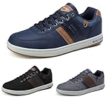 ARRIGO BELLO Freizeitschuhe Herren Sneaker PU Leder Walkingschuhe Atmungsaktive Athletic Formal Classic Sportschuhe Schuhgröße 41-46, Navy blau, Größe 45