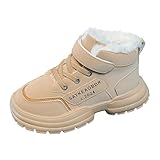 CreoQIJI Schneestiefel Wolle 33 Water Proof Flat Keep Warm Snow Boots Comfortable Shoes Winterschuhe Kinder 28 (Khaki, 33 Big Kids)