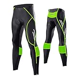 MEETWEE Herren Radlerhose Lange Fahrradhose, Kompression Radhose Leggings Radsport Hose für Männer Elastische Atmungsaktive 3D Schwamm Sitzpolster