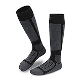 gipfelsport Skisocken für Kinder, Herren und Damen - Dicke Socken aus Merinowolle, warme Merino Snowboardsocken, 1x Paar Skistrümpfe, Anthrazit, Größe 39-41