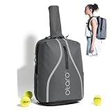 Otaro Tennisrucksack mit Schuhfach Premium (Classic 32L; PRO 42L) Innovative Raumaufteilung & Design | ­Tennistasche für Hobby u. Profi Tennisspieler Damen Herren (Classic 32L, Grau)