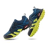 Hitmars Trailrunning Schuhe Männer Damen Trail Running Schuhe Herren Traillaufschuhe Trekkingschuhe Wanderschuhe Laufschuhe Unisex Blau-Grün EU 45