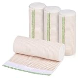 Premium Elastische Bandage 15 cm x 4.5 m Selbstschließende Elastische Bandages Elastische Binde Kompressionsbandage Wiederverwendbar 4 Pack