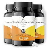 Nature Nation® OPC-Traubenkernextrakt - 240 vegane Kapseln, antioxidativ mit hoher Bioverfügbarkeit, Vorrat für 8 Monate, ohne Zusatzstoffe, in Deutschland produziert (3)