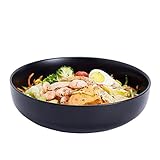 Swuut 26cm Große Servierschüssel, 2200ml Salatschüssel, Keramik Schwarz Pasta Schüssel, Robust Mischschüsseln, Matte Soup Bowl for Family Kitchen,Microwave & Dishwasher Safe (Schwarz)