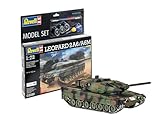 Revell Modellbausatz Militär I Leopard 2A6/A6M I Maßstab 1:72 I Level 4 Bausatz I Teileanzahl 168 I ab 12+ Jahren I für Kinder und Erwachsene I Kleber Farben und Pinsel enthalten I Panzerbausatz