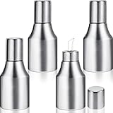 4 Stück Edelstahl Olivenöl Spender Flasche 482 ml Küche Ölflasche Auslaufsicher Öl und Essig Spender Set Metall Öl Spender Flaschen Ausgießer Olivenöl Behälter für Kochen Gießen Menage