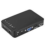 fasient HDMI Media Player Schwarz 1080P HD Starke Kompatibilität Audio- und Video-Multimedia-Player mit IR-Fernbedienung, Unterstützung von USB-Laufwerk/mobiler Festplatte/SD-Karte(EU)