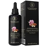 Mandelöl BIO Kaltgepresst – Körperöl - 100ml – Vegan - Lichtschutz Glas-Flasche – Mandelöl Bio für Kosmetik & Bio Massageöl für den gesamten Körper – Satin Naturel – Almond Oil Made in Germany