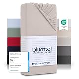 Blumtal® Basics Spannbettlaken 140x200cm Jersey - Spannbettlaken 140x200cm Baumwolle - Oeko-TEX zertifiziertes Spannbetttuch 140x200cm - Matratzenbezug 140x200cm - Leintuch 140x200 Laken - Elfenbein