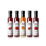 GLOSA MARINA 5er Gourmet Paket *MANGO, FEIGE, HIMBEERE* Crema Balsámica de Mango, Higo, Frambuesa - Balsamico Gourmet Essig Creme (5 x 250ml)