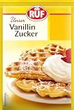 RUF Vanillinzucker, feine Vanillenote, zum Aromatisieren von Schlagsahne, Gebäck, Obstsalat und Cremes, glutenfrei und vegan (10x8g)