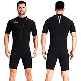 ZCCO Herren Shorty Neoprenanzuge 3 mm Neopren Damen Frontreißverschluss Tauchanzug zum Tauchen Schwimmen Surfen Schnorcheln