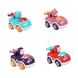 ORFOFE 4 Stück Trägheitsauto Autospielzeug für Kinder Zeichentricktiere Spielzeug zurück LKW-Spielzeug kinderspielzeug Kinder Spielzeug Kinderautospielzeug Mini-Pullback-Auto Plastik