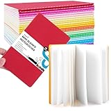 Koogel 24 Stück Klein Notizblock Blanko, A6 Notizbuch Journal Tagebuch Notizblöcke Schulhefte 14cm x 9cm Notizbücher mit Kraftpapier-Einband 12 Farben