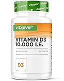 Vitamin D3 10.000 I.E. Depot - 365 Tabletten - Alle 10 Tage eine Tablette - Vegetarisch - Hohe Reinheit - Premium Qualität