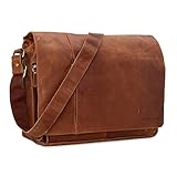 STILORD Vintage Umhängetasche Leder groß für Herren Damen 15.6 Zoll Laptoptasche Unitasche Bürotasche Moderne Aktentasche aus echtem Büffelleder