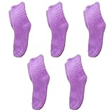 Luckywaqng Sneaker Herren Weit Flauschige, gemütliche Slipper-Socken für Damen, warme, weiche Winter-Plüsch-Schlafsocken Overknees Strümpfe (Purple, One Size)