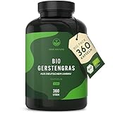 Bio Gerstengras - 360 Kapseln (500mg) - 3.000mg hochdosiert pro Tagesdosis - Deutscher Anbau - Vegan - TRUE NATURE