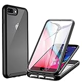 CENHUFO Hülle für iPhone 8 Plus/iPhone 7 Plus/iPhone 6S Plus /6 Plus, 360 Grad Handyhülle Schutzhülle mit Eingebautem Displayschutz Stoßfest Panzerhülle Bumper Full Cover Outdoor Case - Schwarz