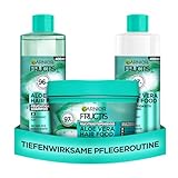 Garnier Haar Set für trockenes Haar mit Aloe Vera, mit 3in1 Maske, Shampoo und Spülung, unbeschwerende anti-frizz Pflege, Fructis Hair Food Set, 3 x 400 ml