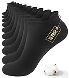 10 Paar Sneaker Socken Herren Damen,Sportsocken Halbsocken Kurze Atmungsaktiv Baumwolle Socken (DE/NL/SE/PL, Numerisch, 43, 46, Regular, Regular, Schwarz)