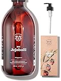 Bionoble Jojobaöl Bio 200ml - 100% Rein, Natürlich und Kaltgepresst - Gesicht, Körper, Haare, Bart, Nägel - Vegan und Cruelty Free - Jojoba Oil - Glasflasche + Pumpe