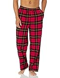 Amazon Essentials Herren Pyjamahose aus Flanell (erhältlich in Big & Tall), Rot, Karo, XL