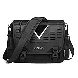 FANDARE Umhängetasche Herren Arbeitstasche Aktentasche Tragetasche Junge Schultertasche Männer Laptoptasche für 12.9 Zoll für Reise Schule Hochschule Arbeit Outdoor Schulranzen Schwarz