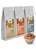 Pumperlgsund Eiweiß-Pasta - Low Carb Protein Nudeln Rote Linsen, Kichererbsen & Quinoa - Glutenfrei & vegan - 3er Pack