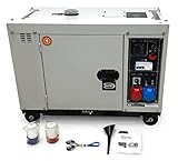 Diesel Notstromaggregat 7.9 kVA | 3-Phasen Stromerzeuger | Generator mit 230V / 400V | Dieselaggregat mit Fernbedienung