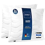 LILENO HOME Kopfkissen 80x80 cm [2er Set] HART mit 1.200g Kissen-Füllung - Bett oder Deko Kissen mit Reißverschluss zum Anpassen - Waschbar bis 95° - Sofa-Kissen & Zierkissen für Couch/Bett