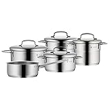 WMF Mini Topfset Induktion klein 5-teilig, Kochtopf Set mit Metalldeckel, Cromargan Edelstahl, Töpfe Set stapelbar, ideal für kleine Portionen