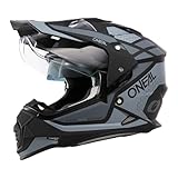 O'NEAL | Motorradhelm | Enduro Motorrad | Ventilationsöffnungen für maximalen Luftstrom & Kühlung, integrierte Sonnenblende | Sierra Helmet R V.24 | Erwachsene | Schwarz Grau | Größe M