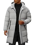 Yuson Girl Winterjacke Herren Jacke Winter Lang Herrenmantel Puffer Winterparka Warm Steppmantel Parka mit Kapuze Leichte Steppjacke Outdoor Wintermantel für Männer(Grau, L)