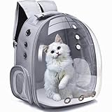 JUMI Transporttasche Hund und Katze - Tragetasche Katzen Hunde - Hunderucksack - Katzen Zubehör - Travel Bag - Transporttasche mit Verstellbarer Riemen - Lüftungsgitter - Grau