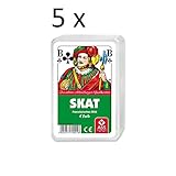 Ass Altenburger Spielkarten Skat Französisches Bild, Blatt im Plastiketui, 5er Pack